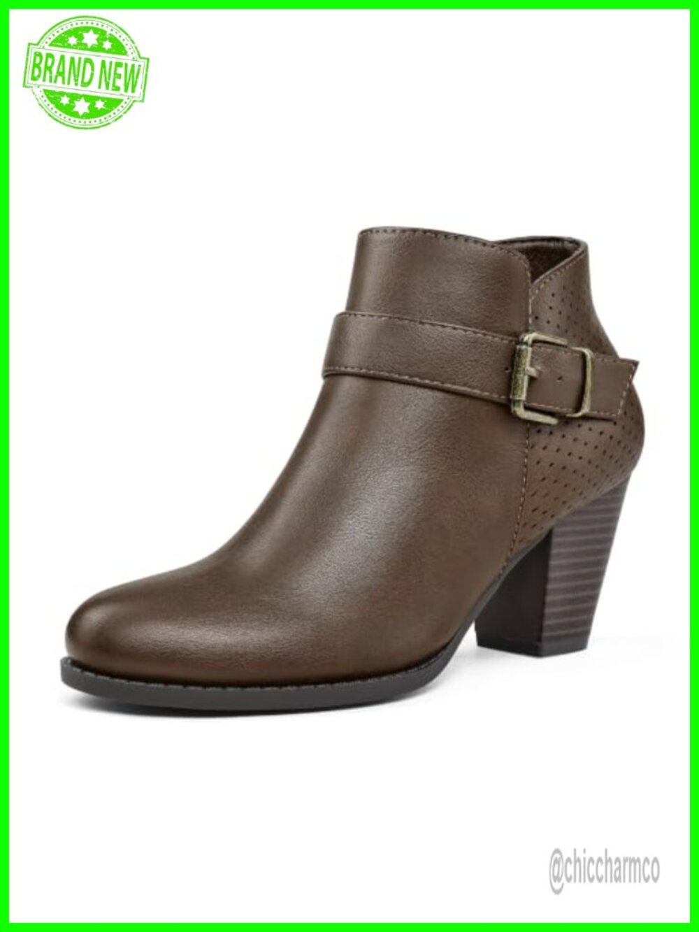 Women's Chunky Heel Ankle Boots Round Toe Side Zip Booties